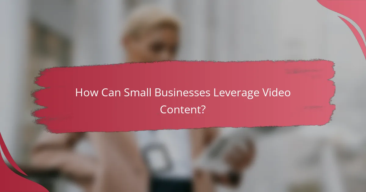 How Can Small Businesses Leverage Video Content?