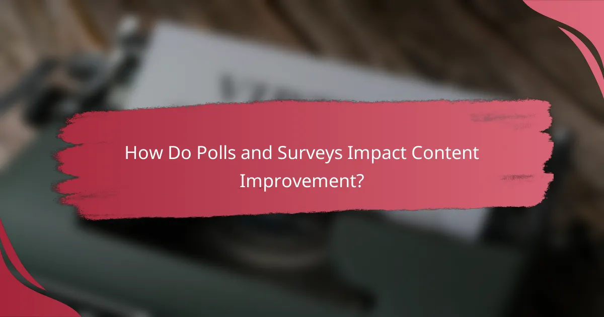 How Do Polls and Surveys Impact Content Improvement?