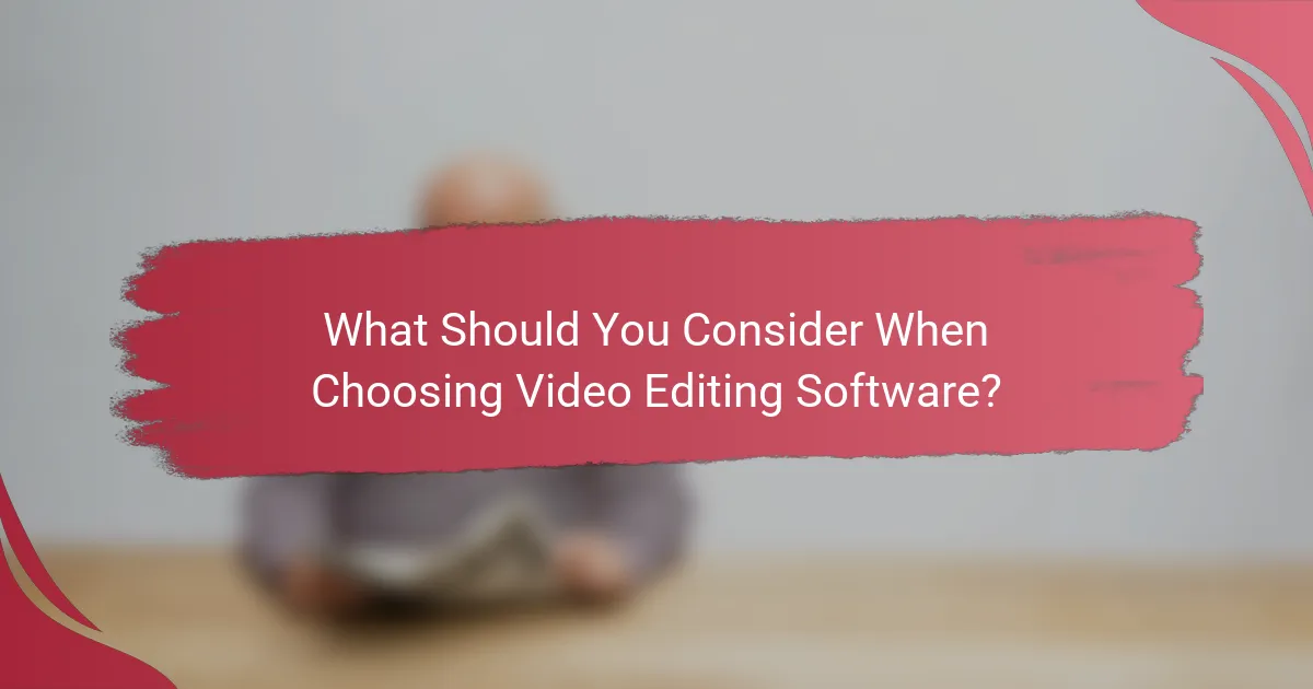 What Should You Consider When Choosing Video Editing Software?